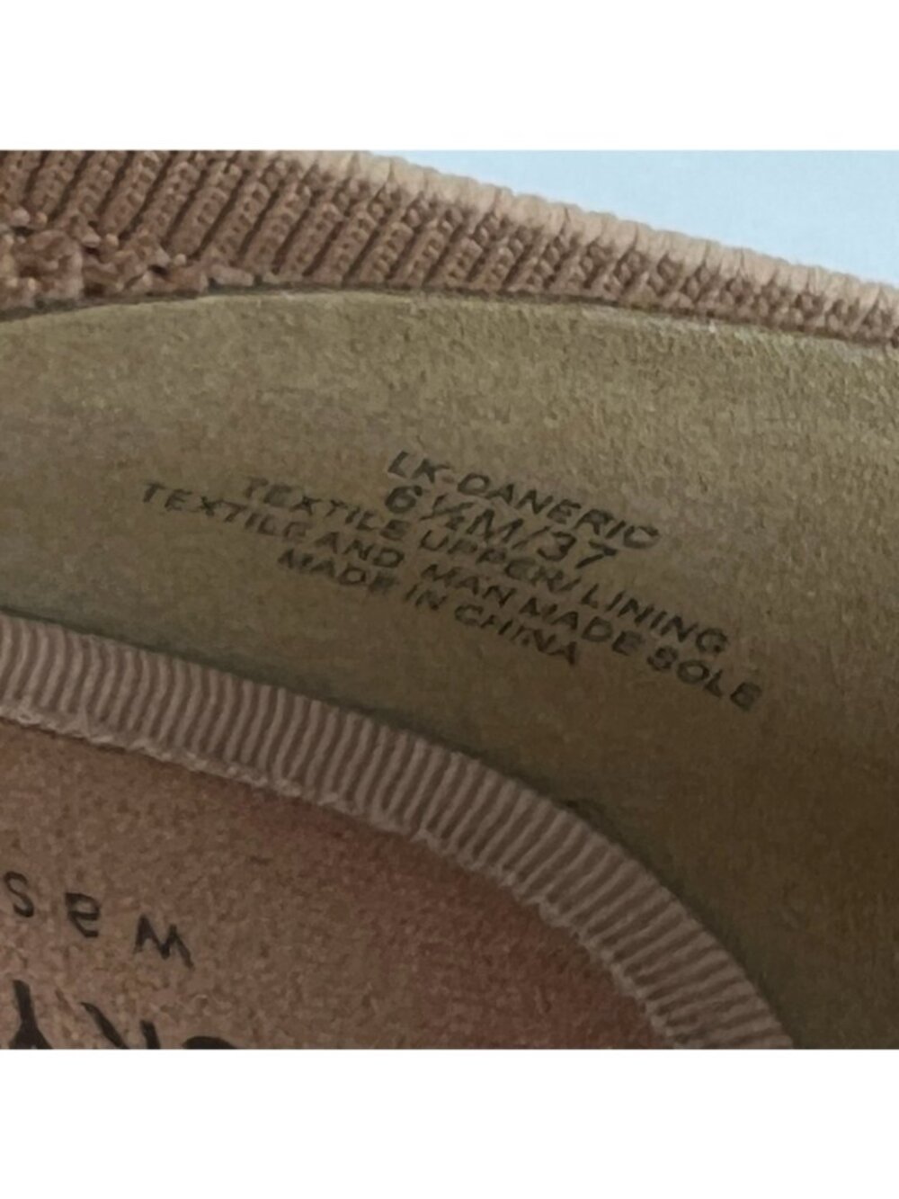 Lucky Brand Daneric Knit Ballet Flats Size 6.5 Washable Slip On Square Toe Beige - Picture 12 of 12